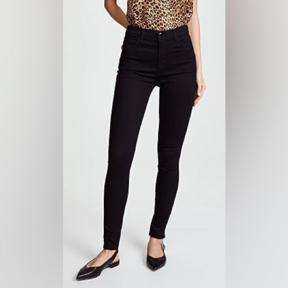 J Brand Maria black skinny jeans side detail